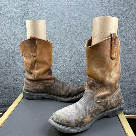 Red Wing 1105 Pecos Mens 10.5 A Brown Leather Pull On Work Boots Made‎ in USA main image 6